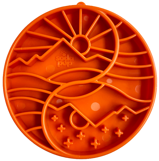 Sun and Moon eTray - Shallow Slow Feeder Dog Bowl for Enrichment | USA Made